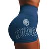 Skladem Dámské bezešvé šortky na jógu s vysokým pasem Darcsport s designem vlčí hlavy