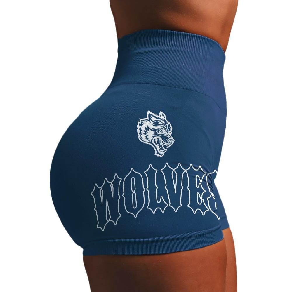 Skladem Dámské bezešvé šortky na jógu s vysokým pasem Darcsport s designem vlčí hlavy