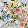 67cm Fake Lily Bouquet 2 Heads Wedding Bridal Bouquet Artificial Lily Flower  Living Room Decor