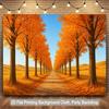 2D flat surface 1 piece of landscape autumn trees path background banner suitable for home garden studio