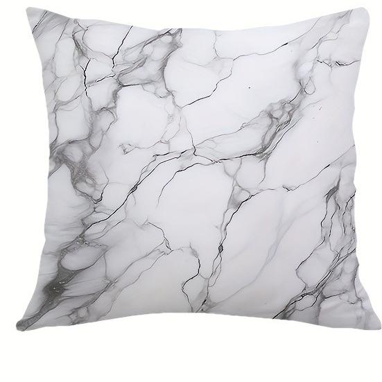 Black White Marble Pattern Printed Pillowcase Home Room Office Living Room Sofa Decor No Insert 18X18 Inch