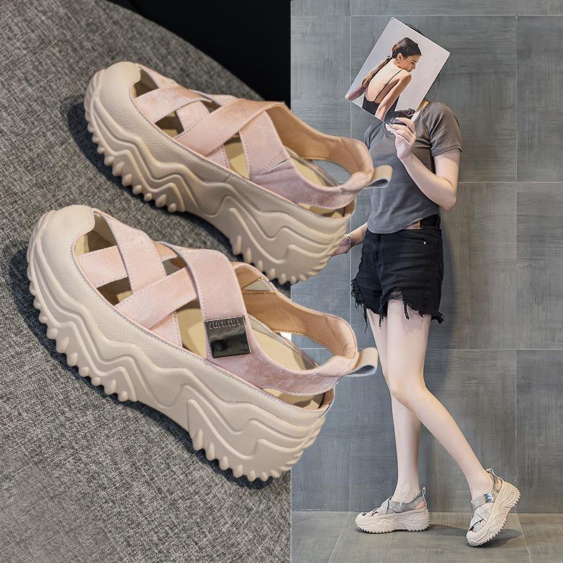 Z8808 inner height increase 7 dad shoes women, summer new versatile thick sole hollow