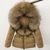 OFTBUY Winter Jacket Women's Real Raccoon Fox Fur White Duck Down Coat Thick Warm