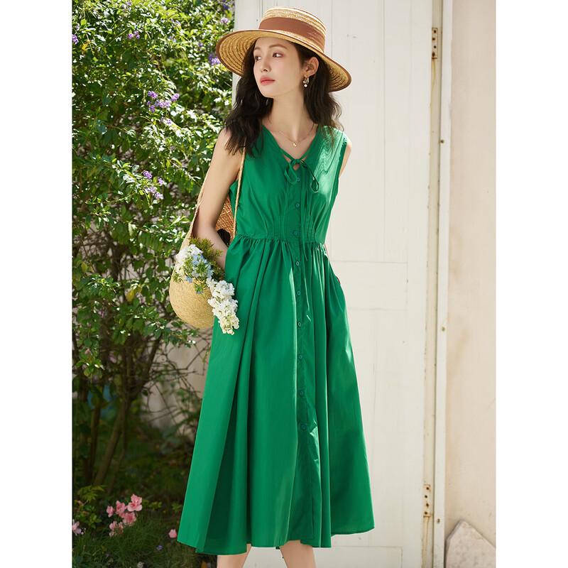 Mokana Women s French Hepburn Style Tea Break Vest V-Neck Long Dress L