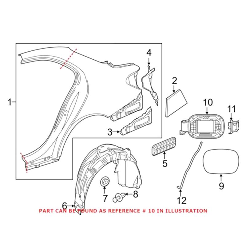 

Fuel Tank Cover Assembly For Mercedes Benz C Class W205 2013-2016 2056303204 A2056303204 чёрный