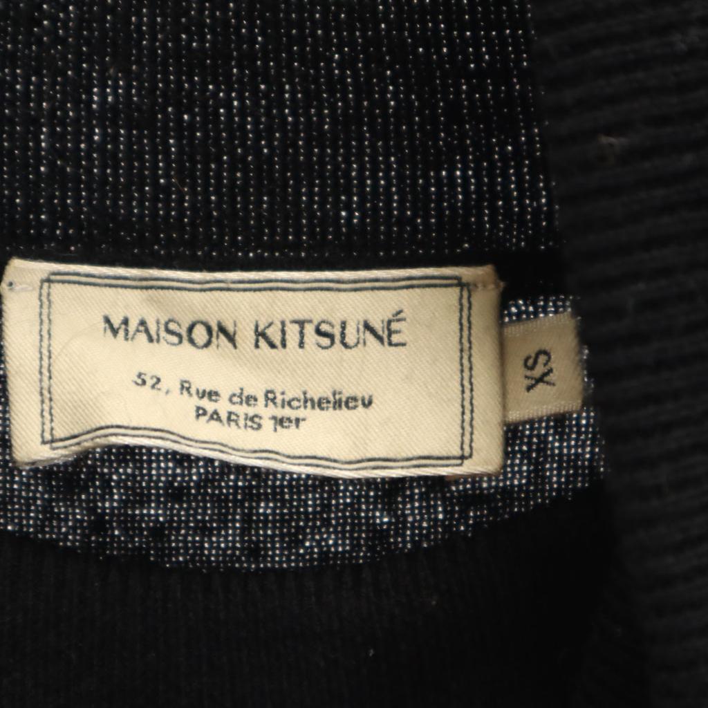 Maison Kitsune Langarm Rollkragenpullover XS schwarz Strick Herren Gebraucht