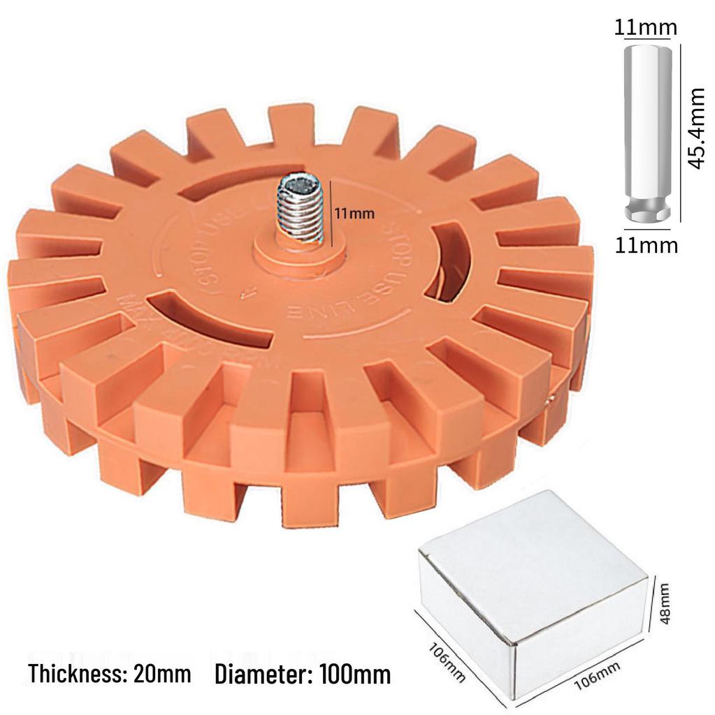 Yunbei 4-Inch Pneumatic Adhesive Removal Eraser Wheel with Grinding Head