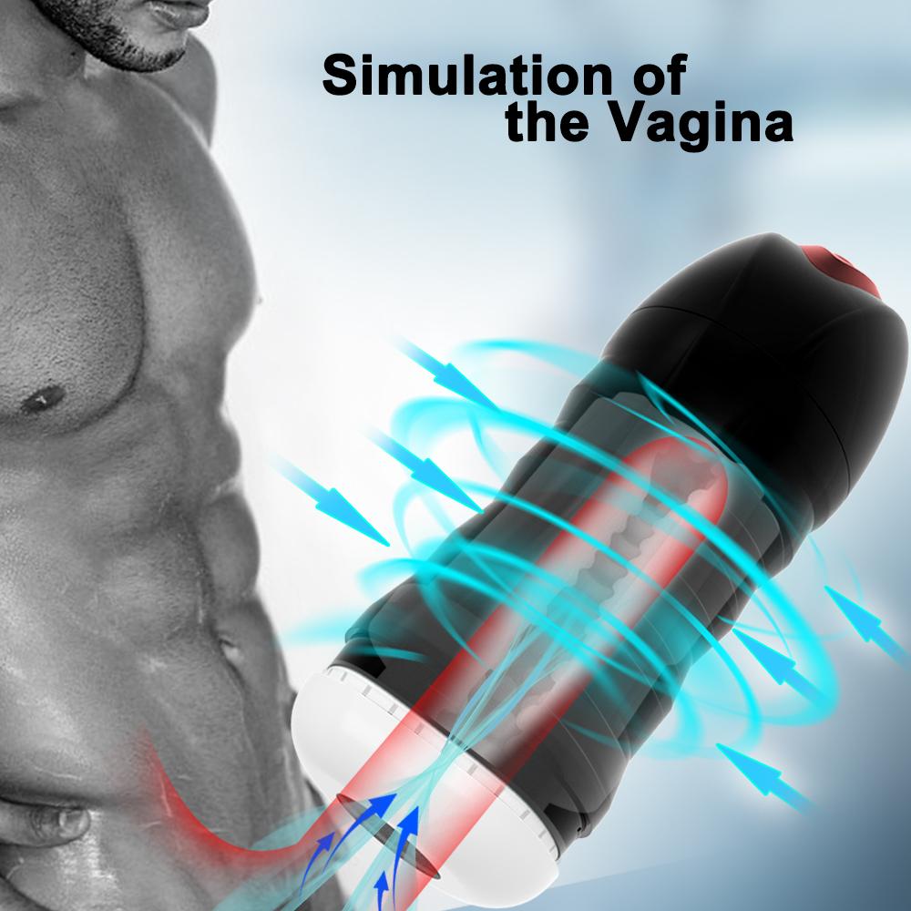 Male Masturbator Penis Cup Blowjob Sucking Simulated Vagina Real Pussy Moaning Vibrator Male Sex Toys Simulated Vagina