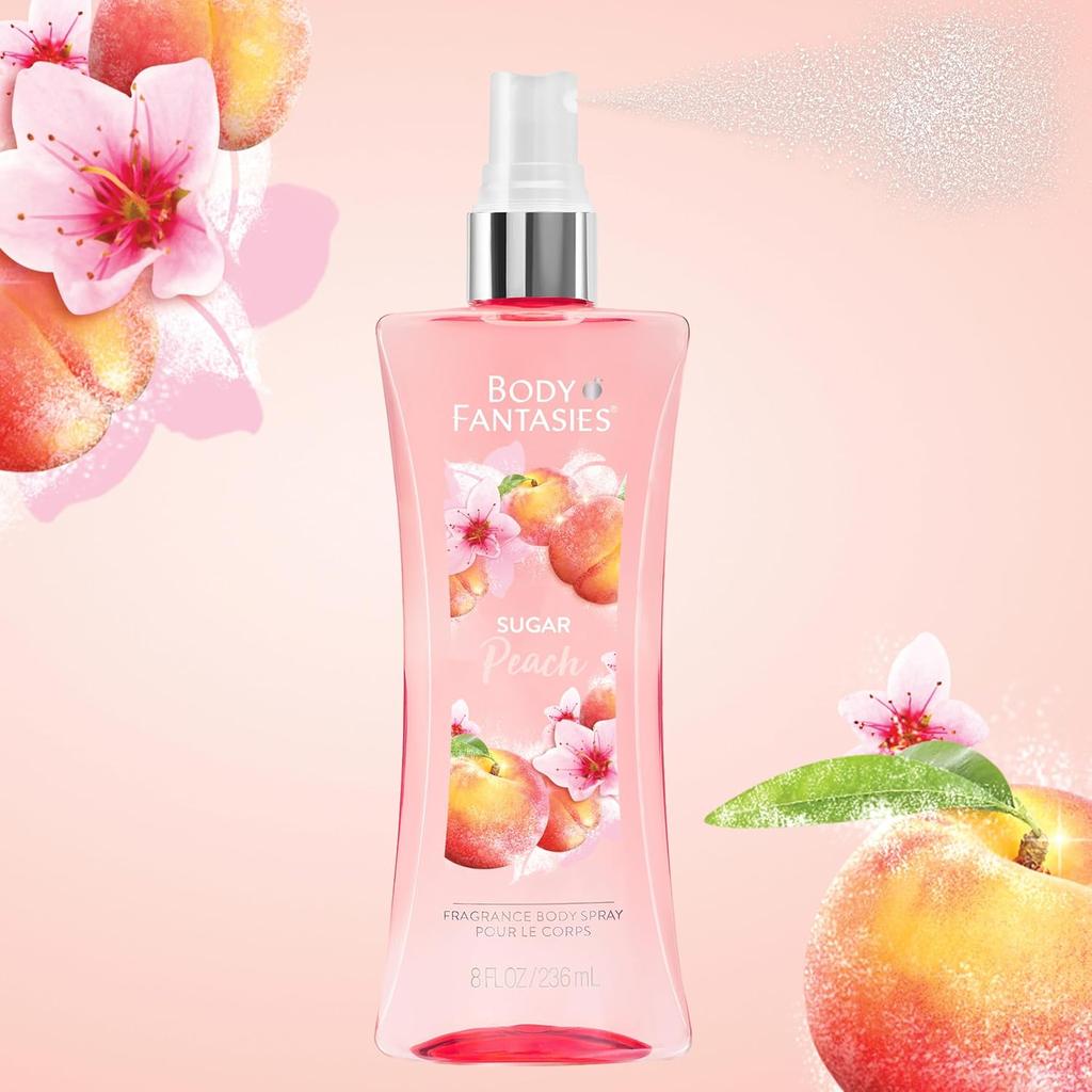 Body Fantasies Body Fantasies Signature Sugar Peach By Parfums De Coeur Body Spray 8 Oz  240 Ml  Women 
