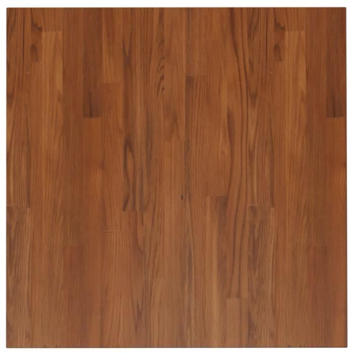 343045 vidaXL Dessus de table carré Marron foncé70x70x2,5cm Bois chêne traité