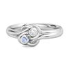 Moonstone Dual Stone Stackable Ring - 925 Sterling Silver