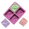 4-Kammer Wellenmuster Silikonform 3D Handgemachte Seifenform Schokoladenkuchen Dekoration Küche Backform