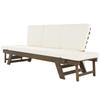 Outdoor Adjustable Patio Wooden Daybed Sofa Chaise Lounge with