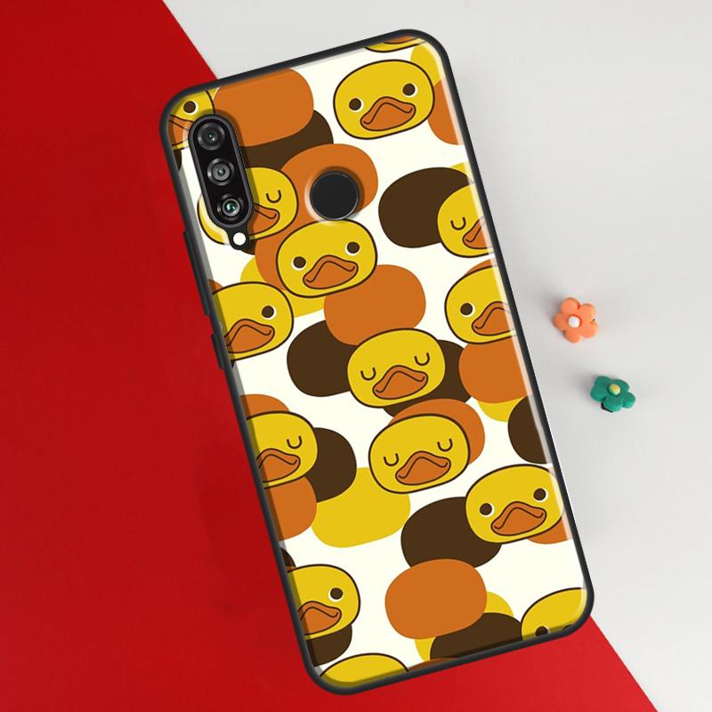 Kwaii gelbe Ente Abdeckung für Huawei P30 Pro P50 P20 P40 Lite P Smart 2021 Nova 5T Fall für Honor 50 8X 10i