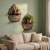Decorative Wooden Monstera Shelf Rustic Photo Frame Storage Rack Wood Display Shelf  Office