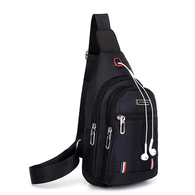 Men's Waterproof Oxford Crossbody Chest Bag - Korean & Japanese Style