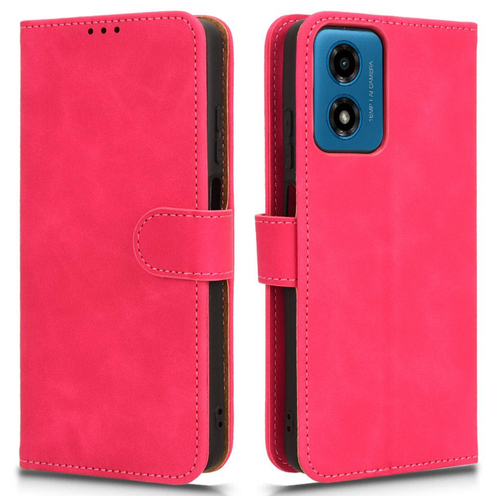 For Motorola Moto E14 4G/G04 4G/G04s 4G/G24 4G Case Skin-Feel PU Leather Flip Phone Cover with Wallet