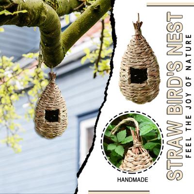 Kolibri-Häuser zum Aufhängen im Freien, Naturgras, hängendes Vogelhausnest
