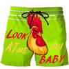 Men's New Shorts with Humorous Cartoon 3D Printing Casual Style Men's Beach Pants