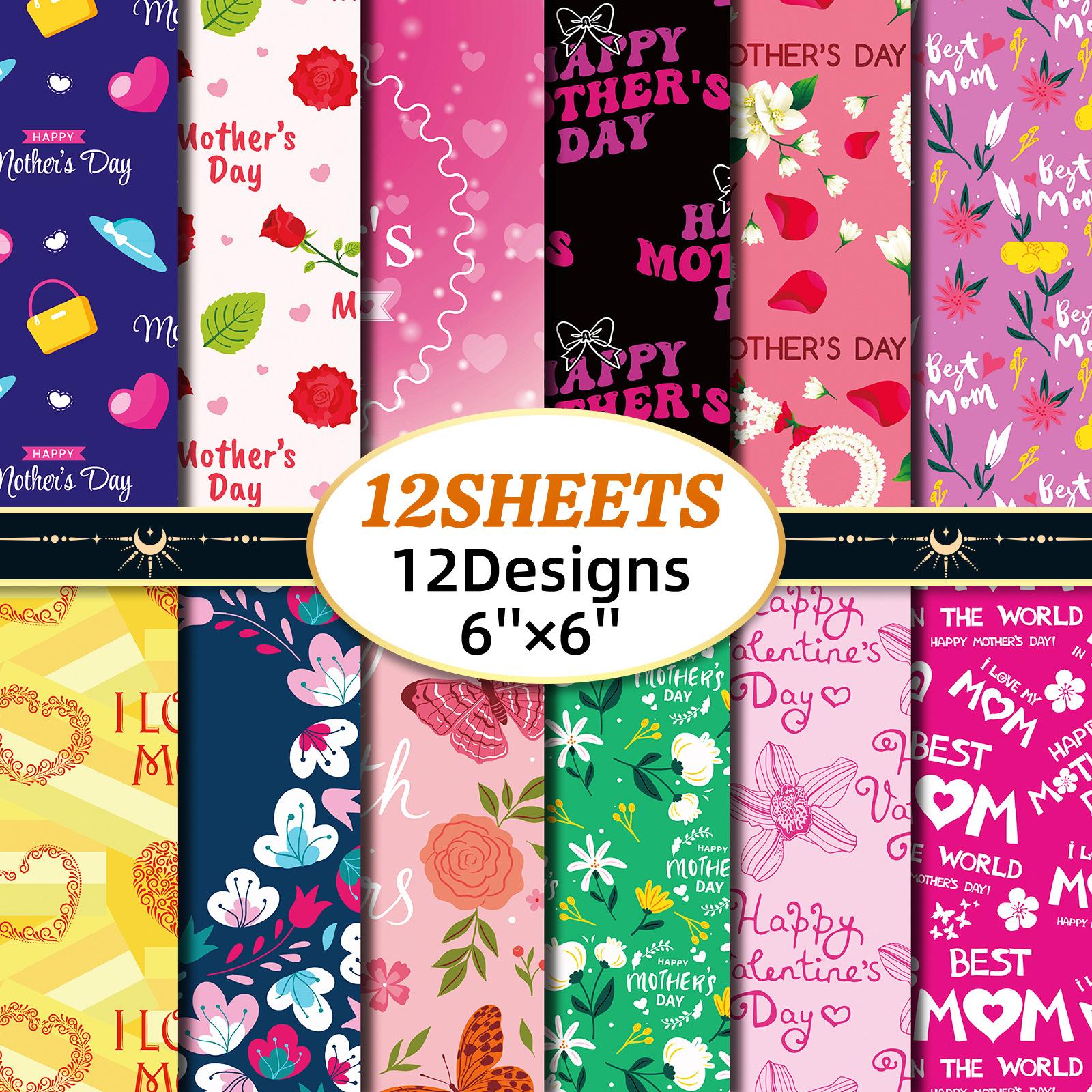 

12 шт. розового материала ко Дню матери, посылка, праздничные поздравления своими руками, детский справочник, пошив фотоальбома своими руками 15cm*15cm