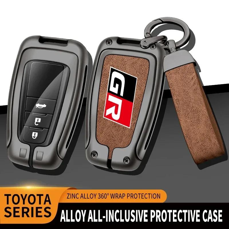 UWSY2 Auto TPU Zinc Alloy Key Case Bag For Toyota GR 86 Supra Yaris RAV4 Prius Corolla C-HR Camry Auris Car Key Chain Metal Key Shell