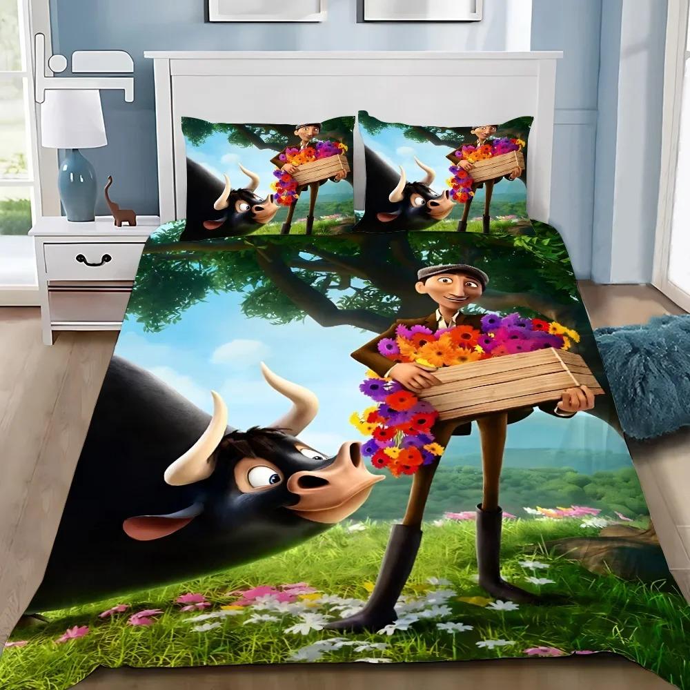 Exquisite 3D F-Ferdinand Wallpaper Cartoon Bull Digital Printing Bedding Set Duvet Cover Comforter Bed Girl Boys Gift