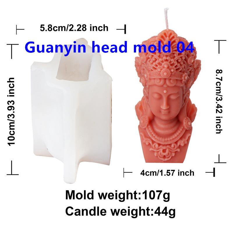 3D Guanyin Buddha Statue Candle Silicone Mold DIY Handmade Abstract Meditation Tathagata Buddha Mold Gypsum Making Home Decor
