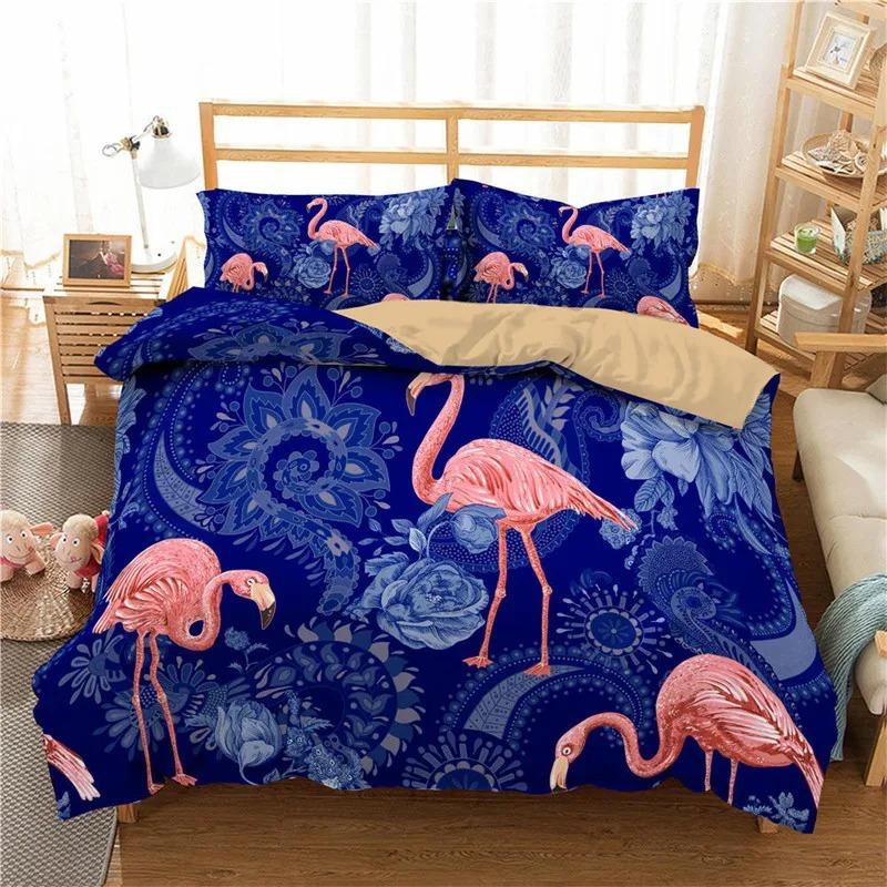 Comforter Girls Flamingo Twin Queen Tropical Leaves Floral Bedding Set For Teen Women Room Dorm Decor Hawaiian Comforter