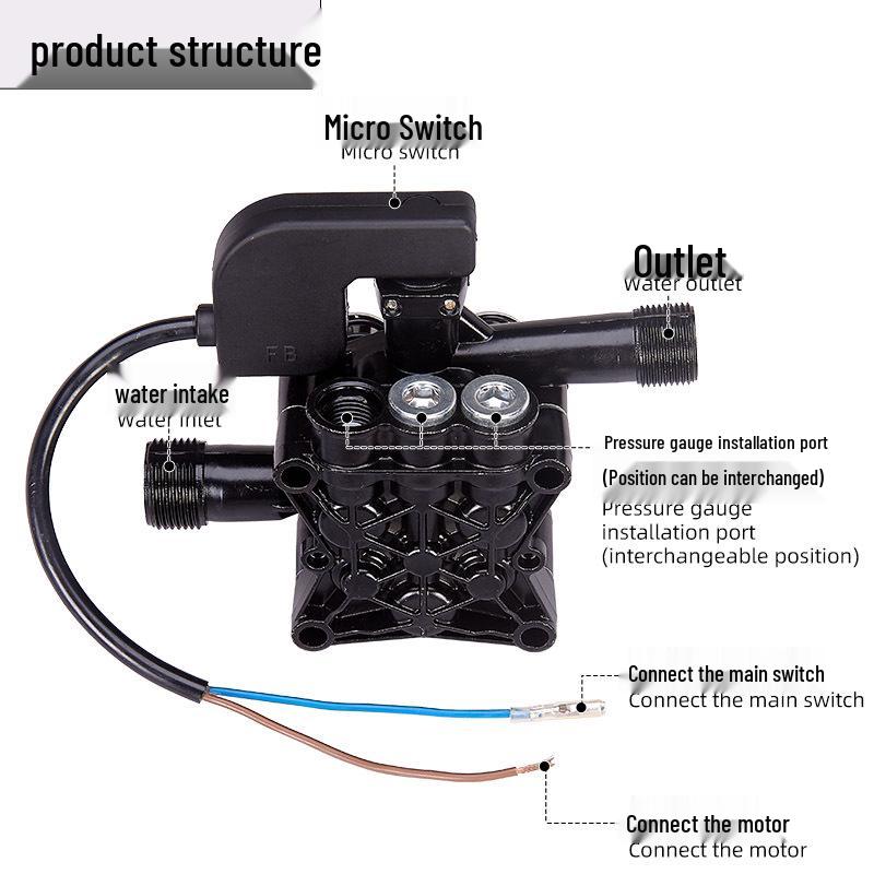 220V Portable High Pressure Adjustable Washer with Brush and Pump Accessories