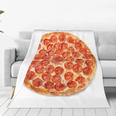Super Warm Blanket Travelling Delicious Pizza Throw Blanket Ham Slices Cheese Flannel Bedspread Couch Chair Cute Sofa Bed Cover