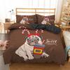 Cartoon Pug Dog Bedding Set Lovely Home Pet Puppy Pattern Duvet Cover King Queen Size Cute Animal Theme Soft Comforter Cover