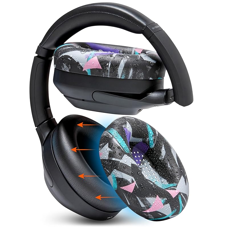 

WC SweatZ XM4 - Wicked Cushions made Sony WH1000XM4 protective ear pads for sweatshirt cover | WH-1000XM4 silicone ear covers for headphones