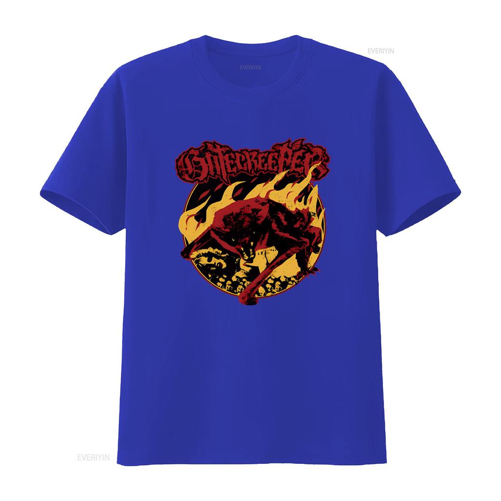GATECREEPER Craving Flesh T Shirt Gothic Wolf Flame Design for  Vintage Washed Breathable Graphic Stylish Homme Unisex Soft