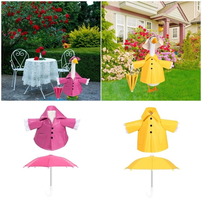 23palcový dekorativní husí obleček Sváteční téma Pláštěnka Sada deštníků Pro zahradní dvorek Socha Vnitřní venkovní dekorace