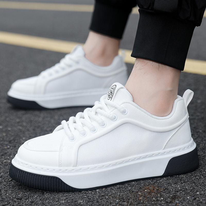 New Luxury Men's Sneakers Tall Thick Bottom Youth Casual Shoes Comfortable Durable Breathable Student Sports Shoes White Green