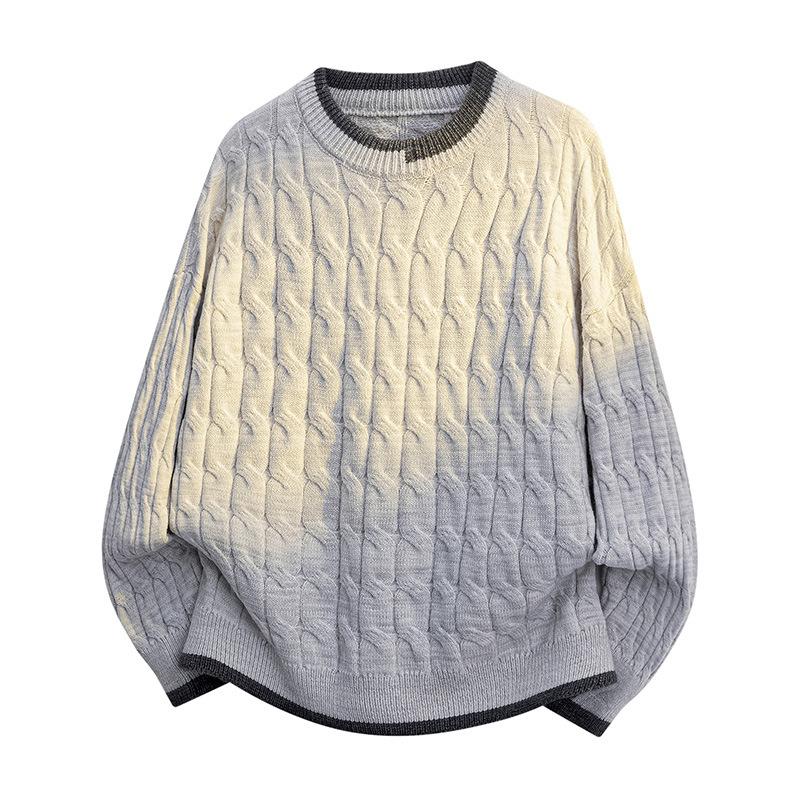 Pullovers Long Sleeves Sweaters Unisex Sweater Round Neck Loose Tide Knit Clashing Stripes Line Clothing Couple Models Round Neck Bottoming Shirt