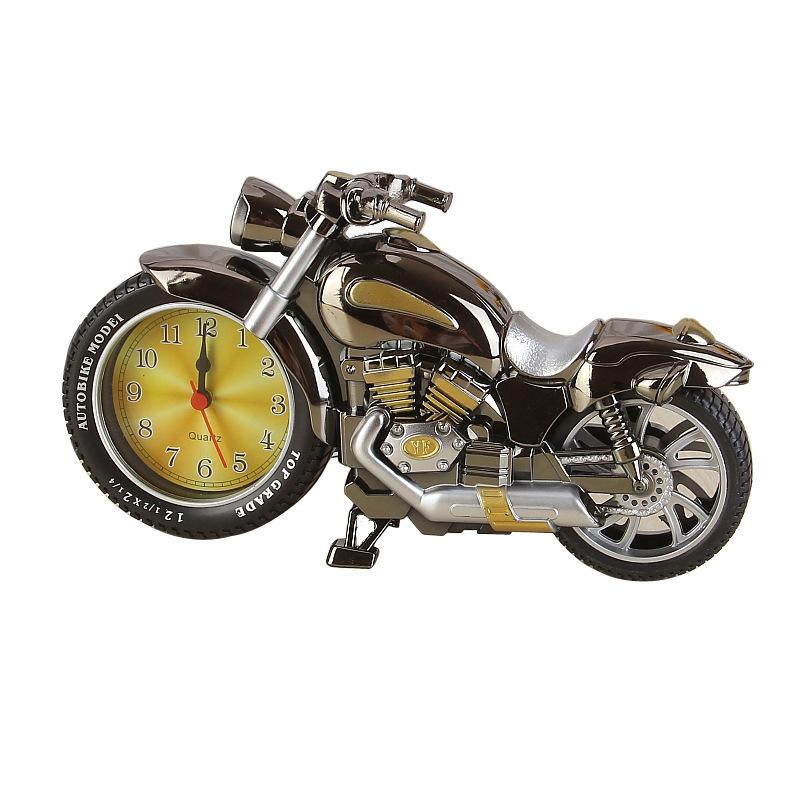 A Large Motorcycle Alarm Clock, Home Decoration Ornament, Children's Bedside Clock, Desktop Decoration