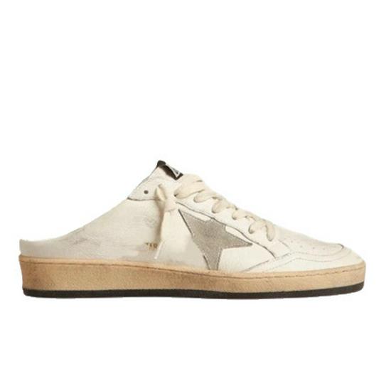 Sandali Donna Vintage 2024 Stella Pelle di Mucca Sporca - Versatili con Tacco Mezzo Aperto e Rialzo Interno