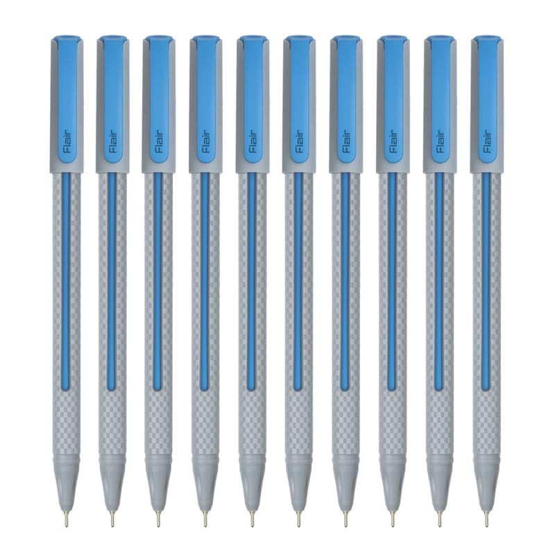 

Flair Yolo 0.6mm Ball Pen Pack Of 1 x 10 Blue Ink Smooth Writing Lightweight Pens For School Office And Daily Use