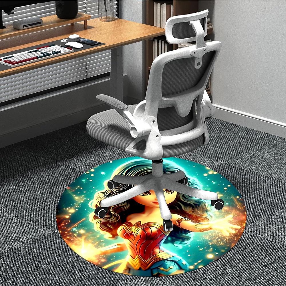 

1pc Wonder Woman, Superhero Chair Carpet for Office Non-Slip, Indoor Non-Slip Washable Carpet, Non-Shedding Mat For Officeyy251030100 80cm by 80cm