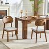 Ensemble de 2 Chaises de Salle à Manger avec Dossier Ovale, Chaises Modernes en Bois avec Poignée de Transport, Chaises de Cuisine Rembourrées, Chaises Uniquement Sans Table