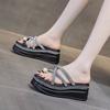 2025 Summer New Women's Sandals Fairy Style Pearls Crystal Sandals Fashion Thick Heeled Sandals for Women Open Toe Casual Sandal