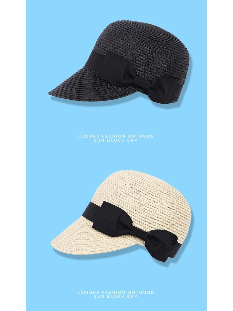 Women's Japanese-Style Casual Straw Fedora with Bowknot—Ideal for Sunshade and Beach Outings.