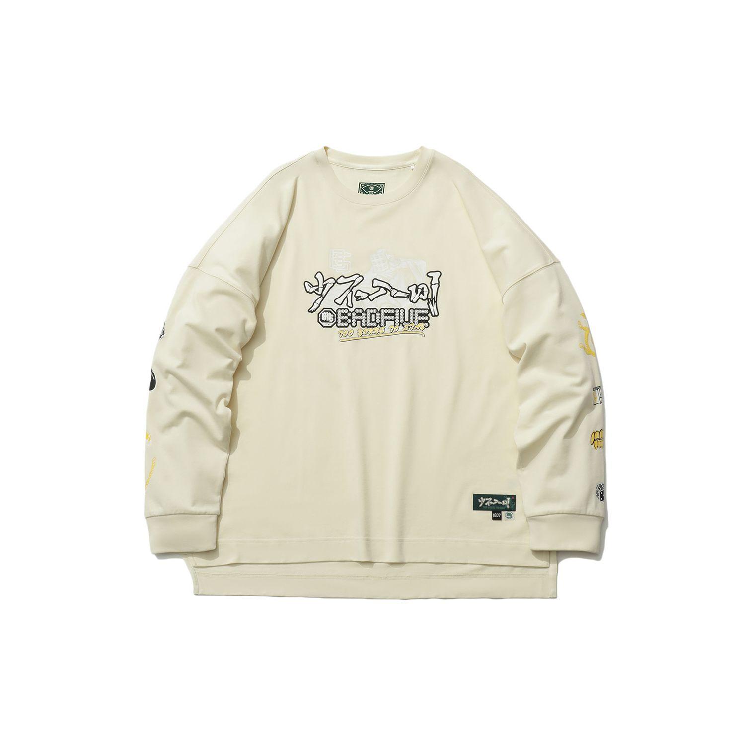 

Li-Ning Badfive Sports Basketball Series Sichuan Print Crew Neck Sweatshirt Men Tops Cloud-Apricot AHSR483-1