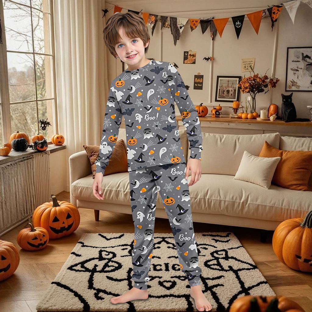 Family Matching Print Sets Pajamas Loungewear Outfits Family Matching Long Sleeve Tops+Pants Set