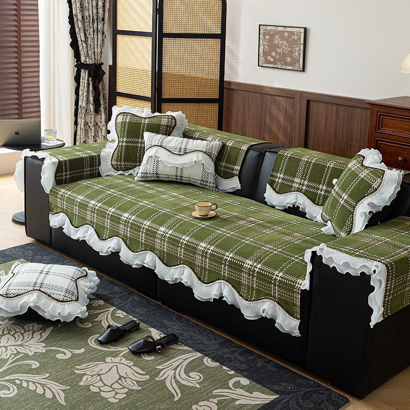 

Light Luxury High-End Sofa Cushion Universal In All Seasons New Retro Sofa Seat Cushion Non-Slip Sofa Cover Cover Cloth 70*70cm