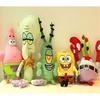 Cute Short Plush Cartoon Octopus Crab Starfish Snail Spongebob Series Toy Set