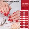 Solid Color Glitter Pink 16-finger Nail Sticker Set, Super Glittery Nail Stickers, Popular Adhesive-backed Nail Stickers.