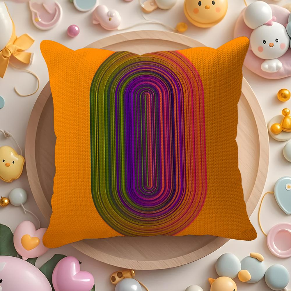 Orange Rainbow Personalized Decoration Series Pillow Case Sofa Living Room Bedroom Headboard Backrest Cushion Square Cushion