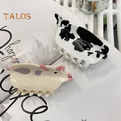 Haarklammer in Tierform, Cartoon-Huhn, Schwein, Milchform, Haarspange, Essigsäure, Anti-Rutsch-Design, Haar-Accessoires für Frauen und Mädchen